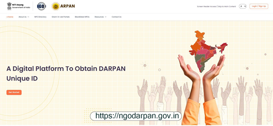 NGO DARPAN Portal of NITI Aayog