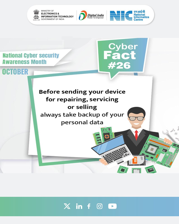 Always back up your personal data before sending your device