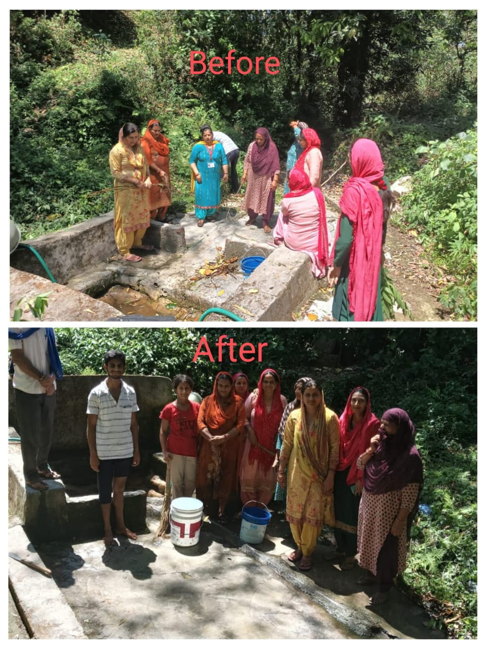 Before and after photos of cleanliness campaign