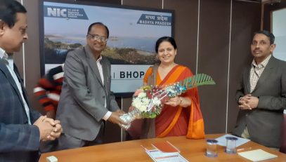 Welcome of DG NIC at MPSC Bhopal
