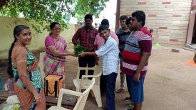 Students marketing the harvested vegetables as part of gardening curriculum