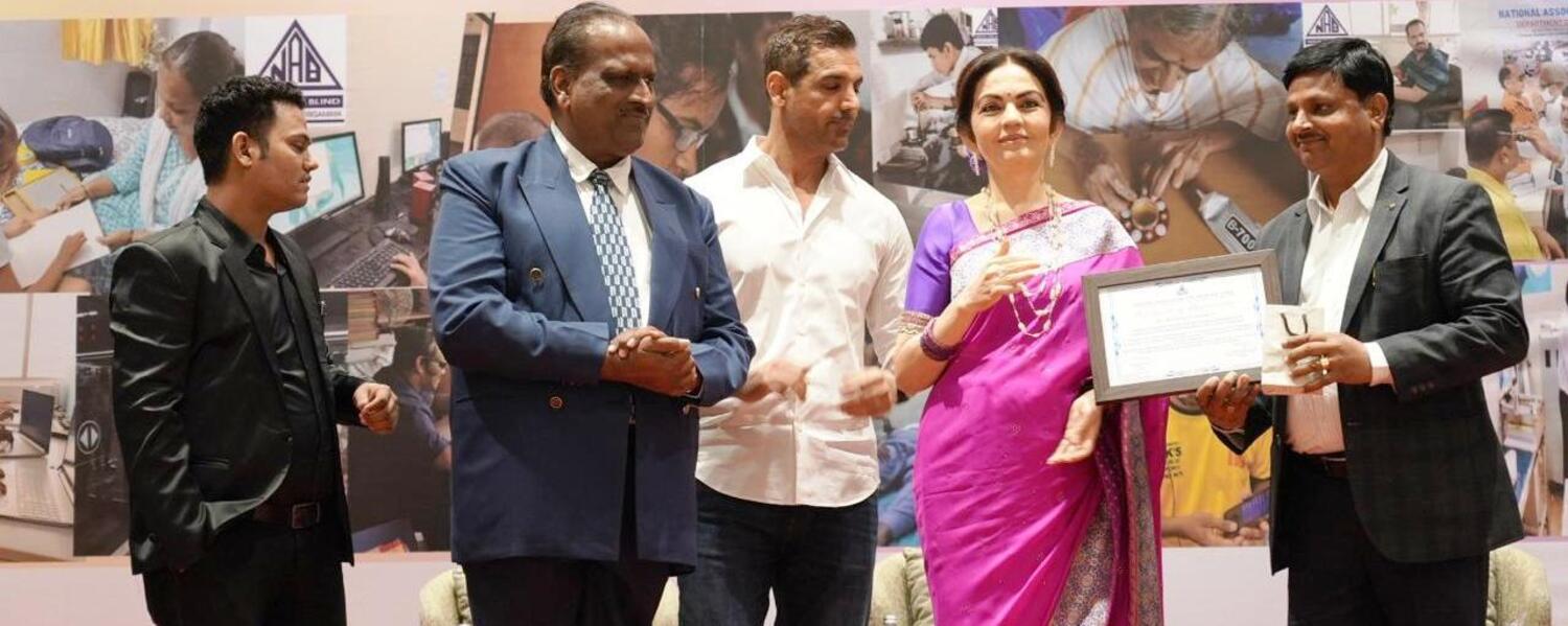 CRC Jaipur Director Honoured by Smt. Neeta Mukesh Ambani, RIL Chairperson in NAB India, Mumbai