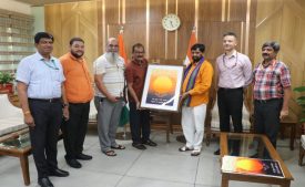 Release of poster for promotion of Hindi Diwas by Minister of State