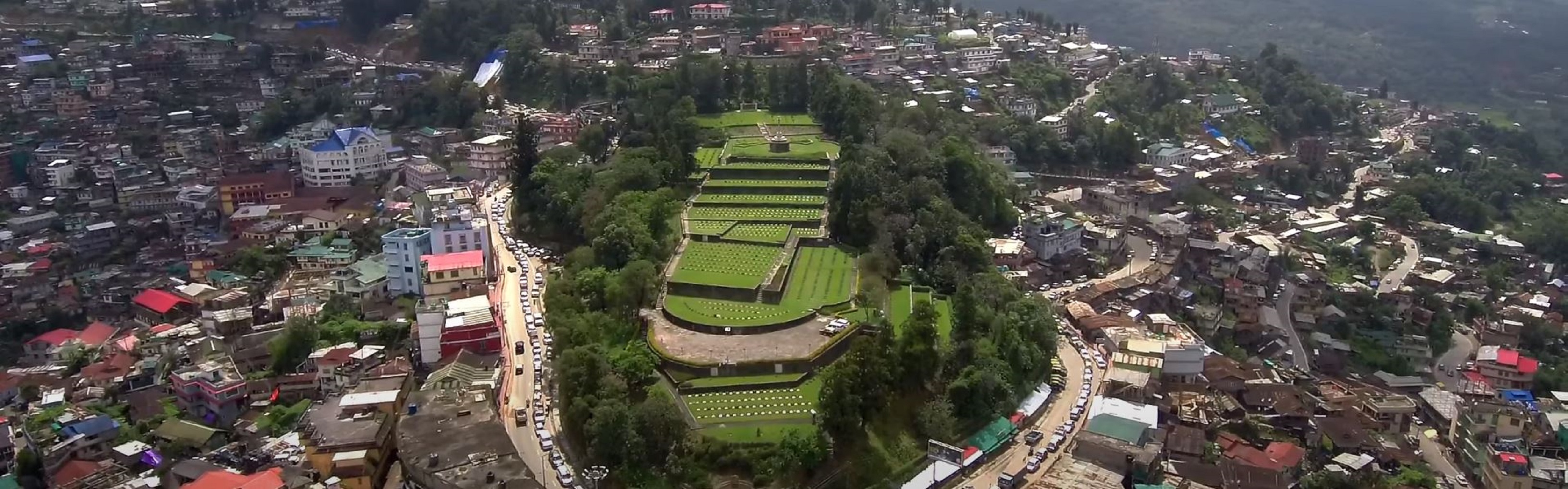 Aerial view of Kohima war cemetery