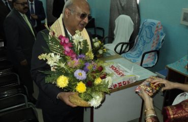 Chief Justice welcomed with a bouquet of flower