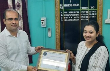 Appreciation Certificate of Smt Debaleena Kilikdar