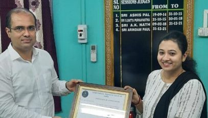 Appreciation Certificate of Smt Debaleena Kilikdar