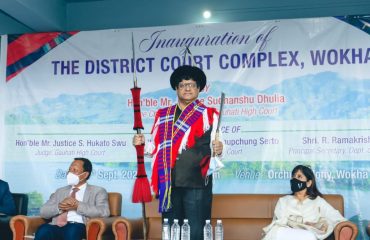 Hon'ble Chief Justice, Gauhati High Court displays with Naga Traditional Attire