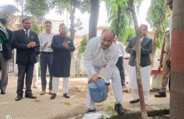 Giving water on World Environment Day by President of BAR