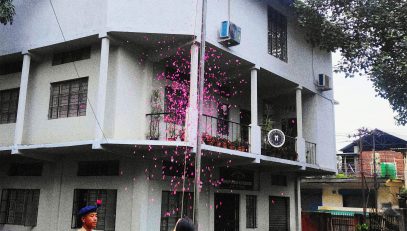 The Chief Judicial Magistrate of Dimapur Hosting the Indian Flag on 15th of agust 2023 at district court dimapur