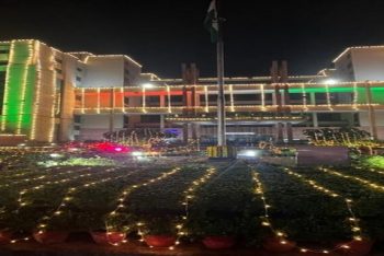 main building on the eve of republic day