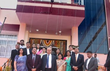 Group photo on the main entrance of New ACJM Court Building Kumher