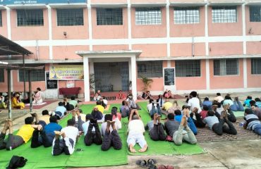 Yoga Aasana Perform by court staff