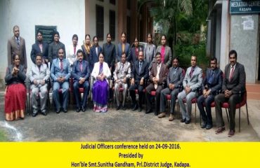 Judicial Officers Conference held on 24.09.2016 presided by Smt.Sunitha Gandham, Prl. District Judge, Kadapa