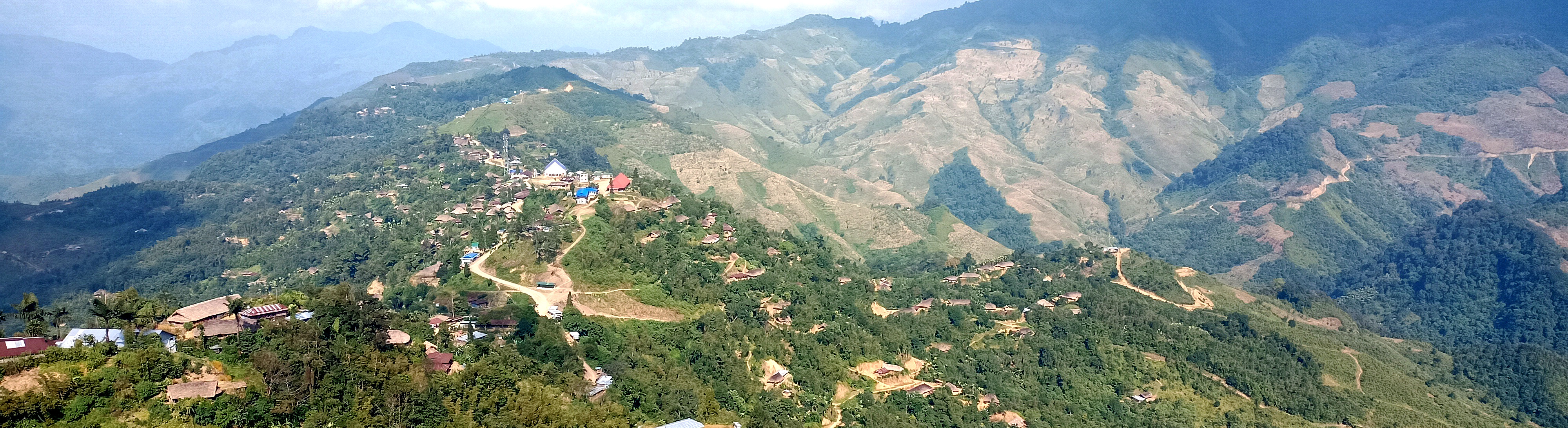 View of Longwa Village Bordering Indo-Myanmar Border