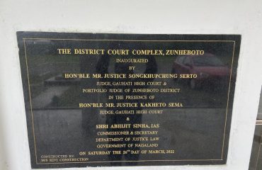 Zunheboto District Court Complex Inauguration memorial stone