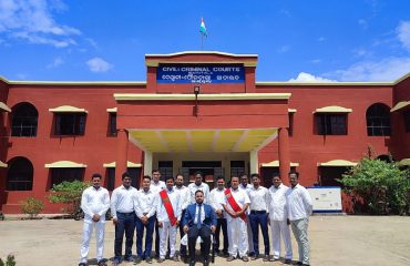 Judicial Officers with Court Staffs in Uniform Saintala