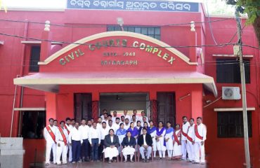 Judicial Officers with Court Staffs in Uniform Patnagarh