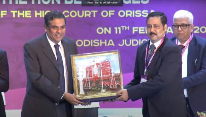 Shri Lalatendu Jena,District and Sessions Judge, Balangir Receving Award for Best Performing District from Honourable Mr. Justice Sanjiv Khanna, Supreme Court of India
