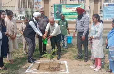 Tree plantation by the Ld. District & Sessions Judge, Hoshiarpur in the New District and Sessions Court complex, Hoshiarpur for a green and healthy environment