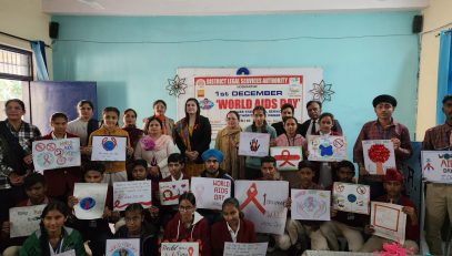 Sensitization program at one of the school in Hoshiarpur organized by the DLSA, Hoshiarpur on the World Aids Day under the supervision of Ld. District & Sessions Judge, Hoshiarpur.