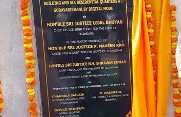 Laying Foundation Stone for Six Courts Building Court Complex