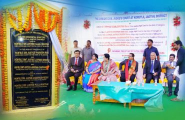 Foundation stone at Korutla court