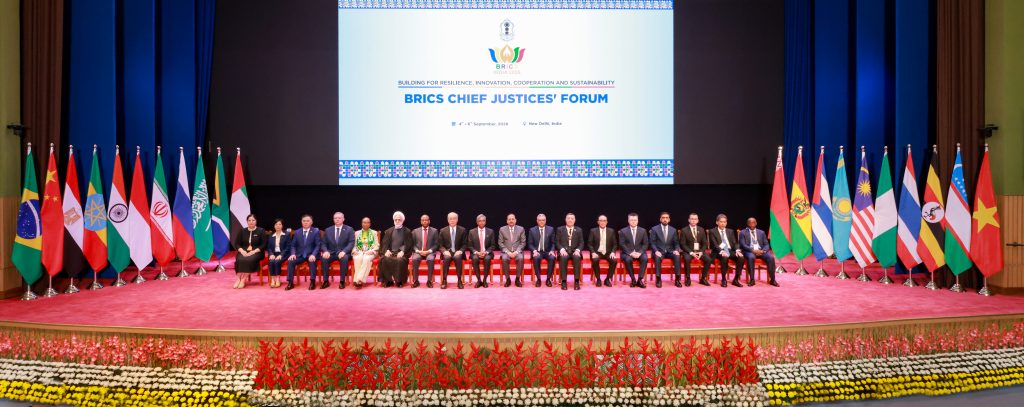 Group photo of the member and partner states at BRICS Chief Justices' Forum