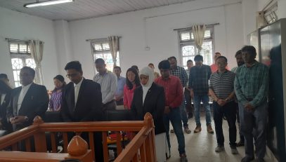 Observance of two minutes' silence at District Judge's Court,Kalimpong