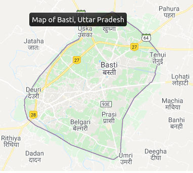 Map of Basti District