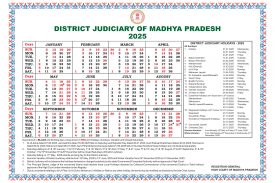 District Judiciary Calendar 2025