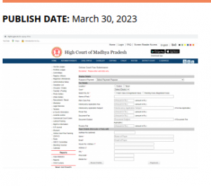 Online ECourt Fee Manual | District And Session Court Shivpuri | India