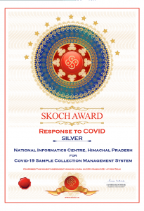NIC Himachal won Skoch Silver Award 2020 for COVID-19 Sample Collection Management System