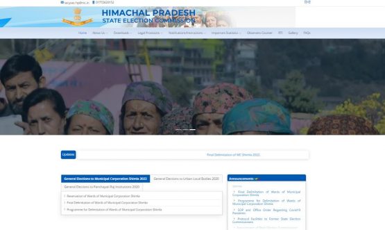 Website of Himachal Pradesh State Election Commission designed, developed and rolled out