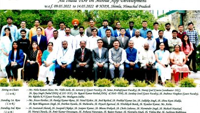 All India TDP on Mobile App Development organised at HIPA, Shimla from 09-May-2022 to 14-May-2022