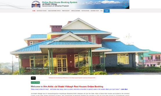 Hon'ble Deputy Chief Minister Shri Mukesh Agnihotri Launched the Online Rest Houses Booking System of Jal Shakti Vibhag, Designed and Developed by NIC HP