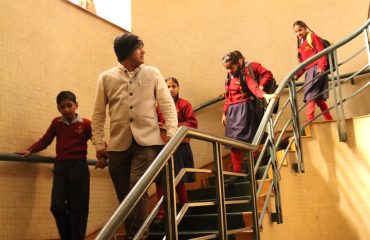 students enter in the hall