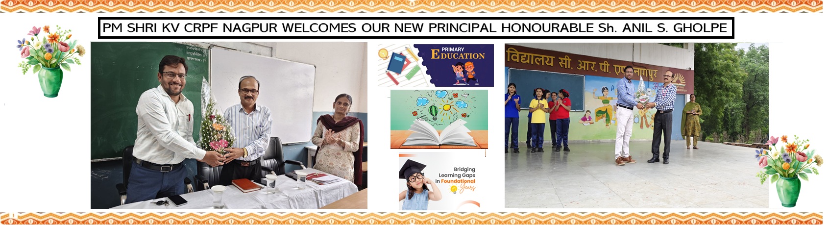 welcome of new principal sh Anil Gholpe sir