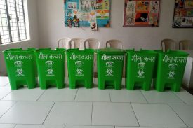 colourful dustbins