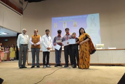 जेएलएन ऑडिटोरियम एम्स में क्विज में प्रथम स्थान प्राप्त किया