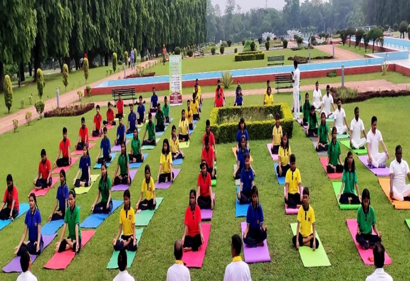 Celebration of Yoga Day KV Tatanagar at Jubilee Park