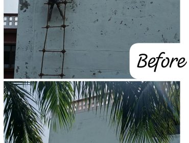 Exterior building whitewash