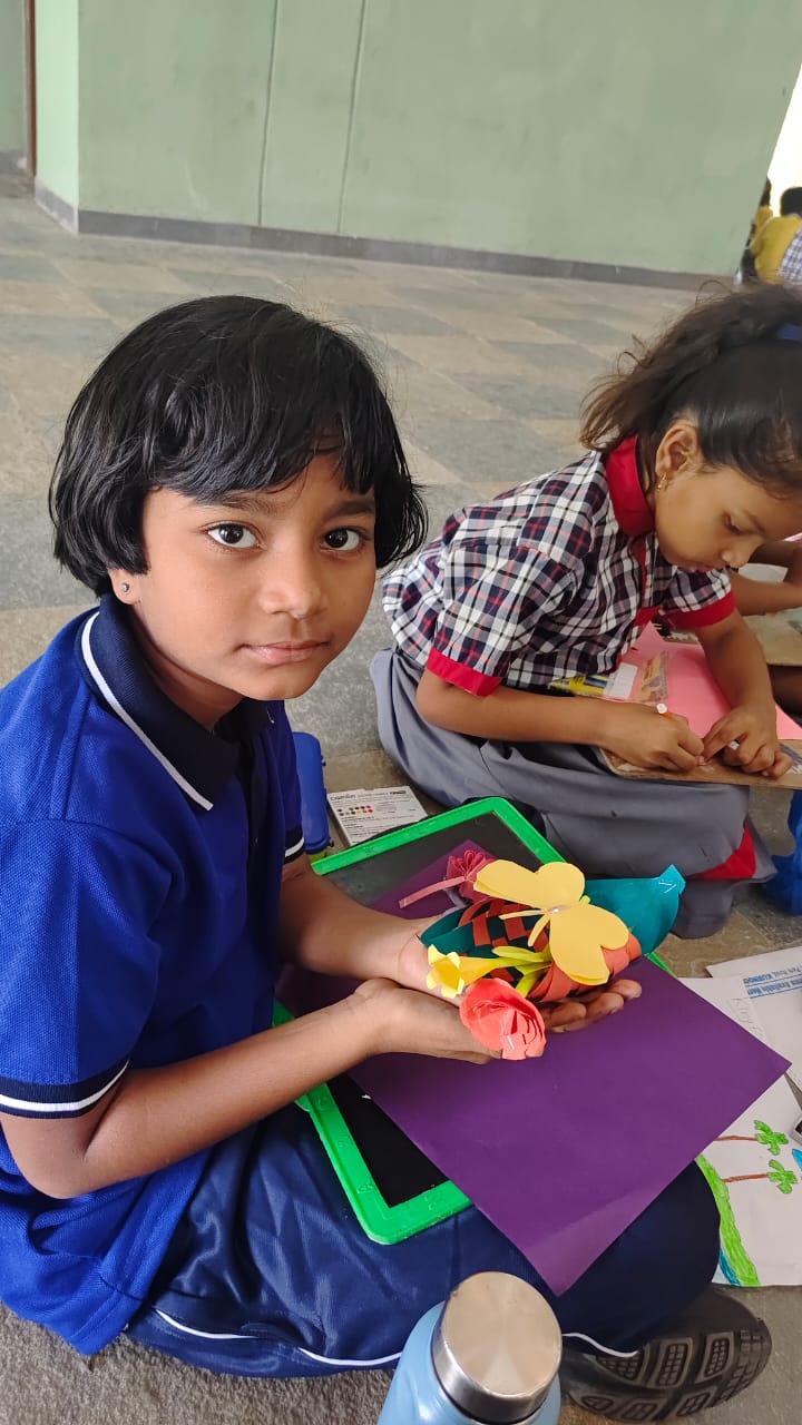 Children are showing their talents as a part of creative learning activities