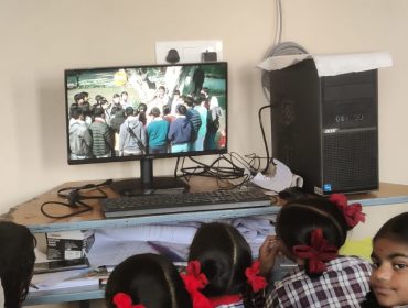 Students of KV DHONE watching honourable PM Shri Narendra Modi interacting with students in pareeksha pe charcha 2026