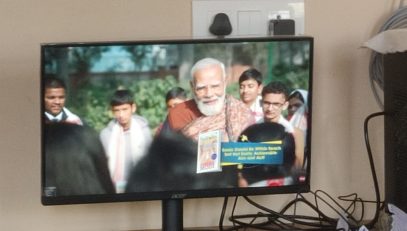 Students of KV DHONE watching honourable PM Shri Narendra Modi interacting with students in pareeksha pe charcha 2026