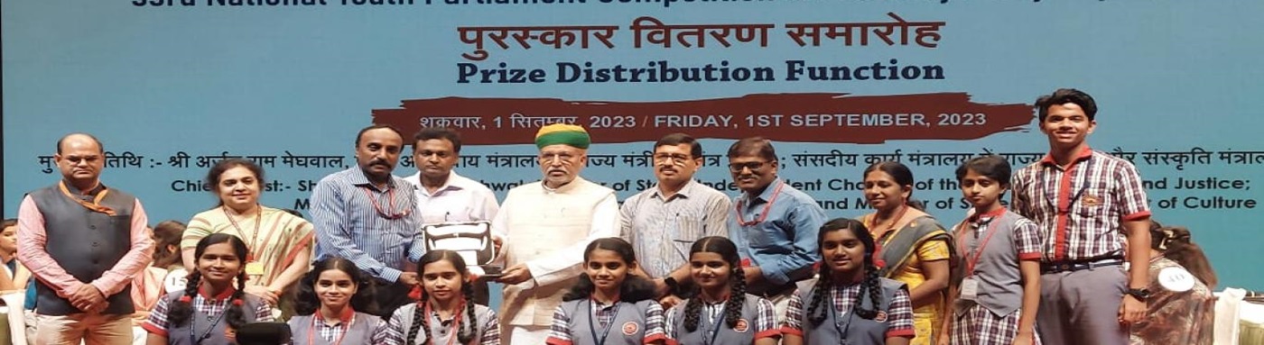 KV Ottapalam was awarded the 33rd National Youth Parliament Trophy by Shri Arjun Ram Meghwal, Union Minister of State for Parliamentary Affairs in New Delhi.