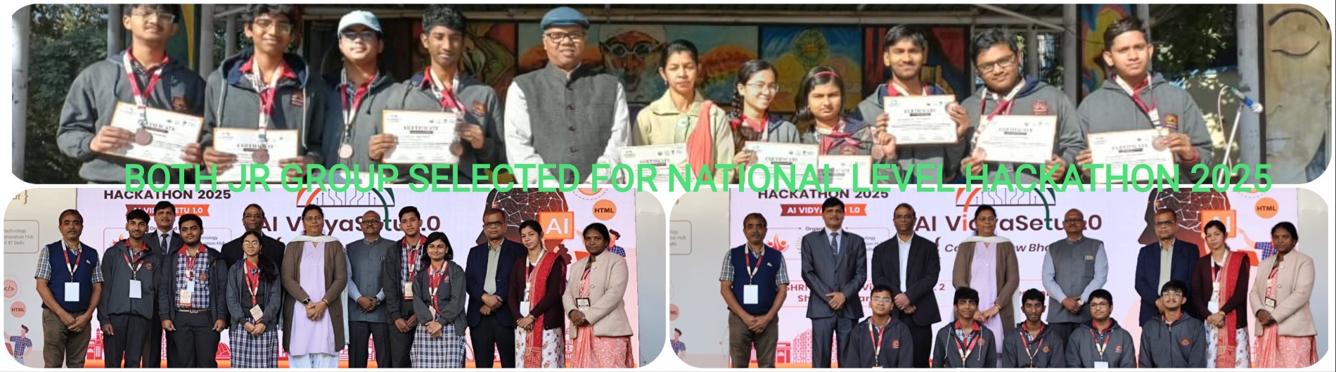 BOTH JR GROUP SELECTED FOR NATIONAL LEVEL HACKATHON 2025
