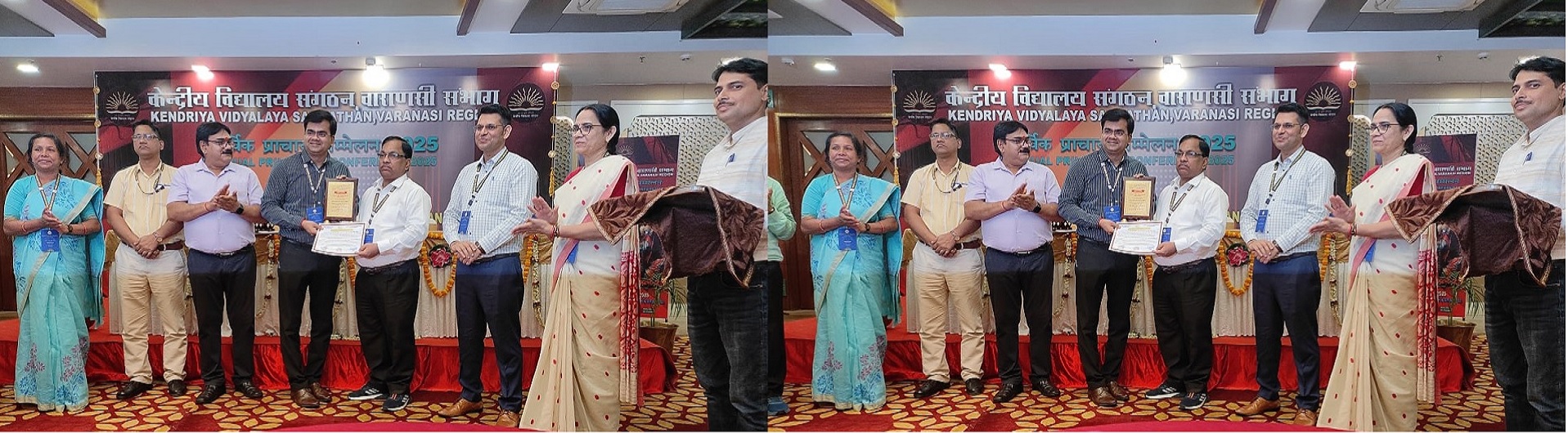 Receiving award during principal conference