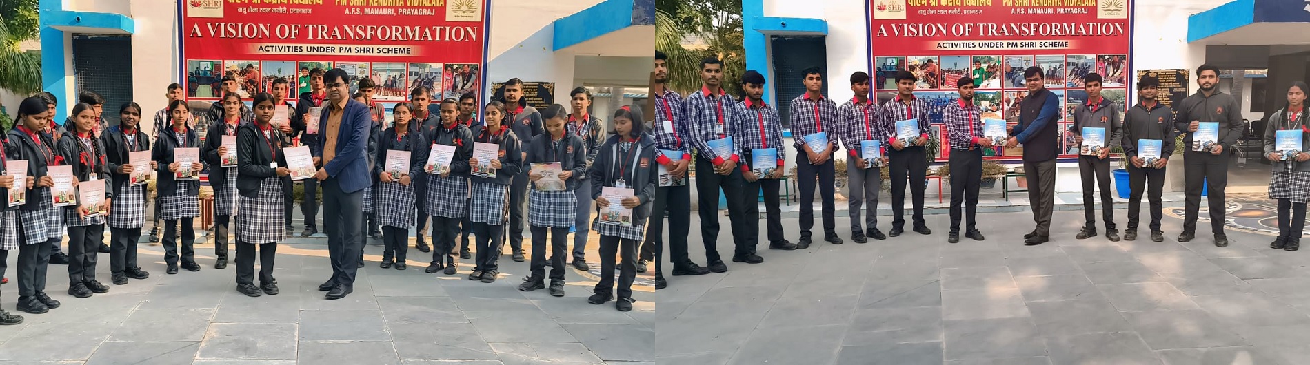 पी.एम.श्री योजना के तहत छात्रों को अध्ययन सामग्री का वितरण 2025