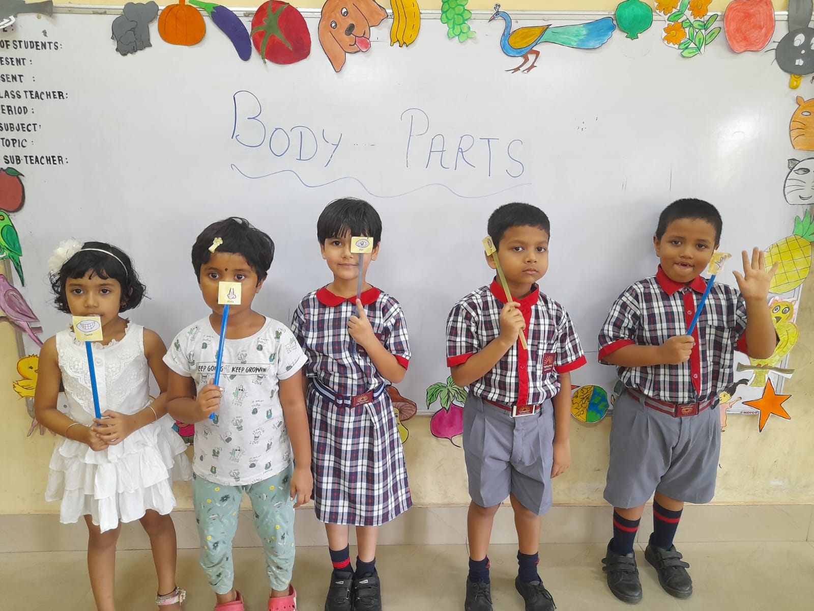 बालवाटिका में शारीरिक अंगों की पहचान